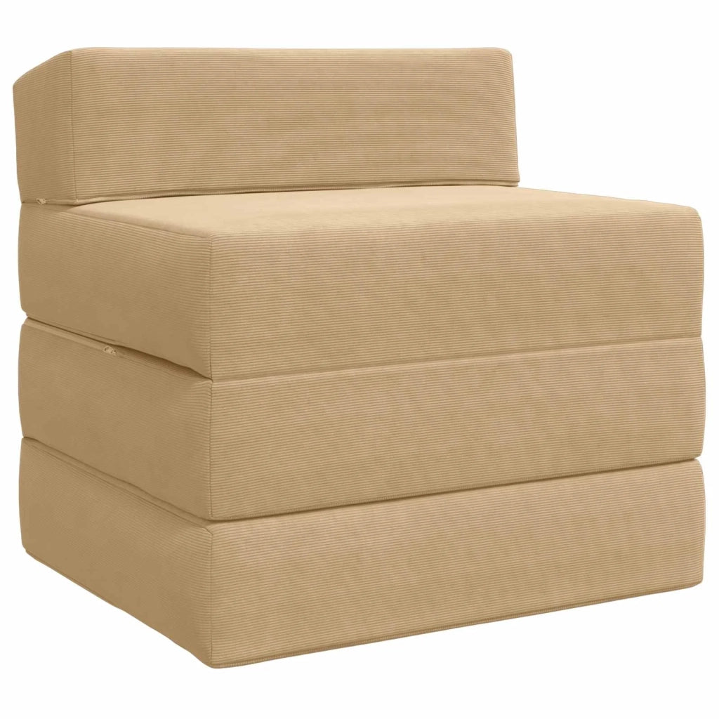 Divano Letto Pieghevole Grigio Verde Chiaro 200 x 70 x 15 cm