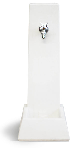 Fontana da Giardino Senza Rubinetto in Cemento Granulato di Marmo Malmo Bianco