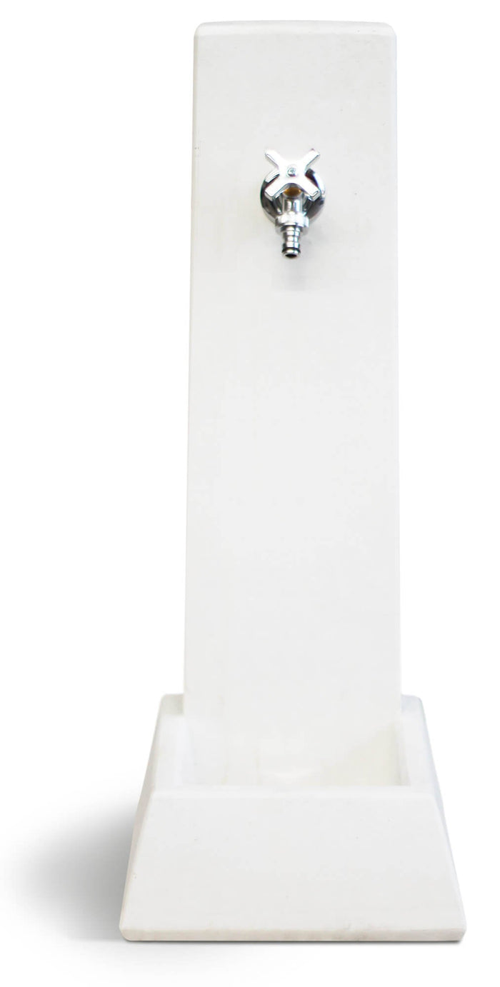 Fontana da Giardino Senza Rubinetto in Cemento Granulato di Marmo Malmo Bianco