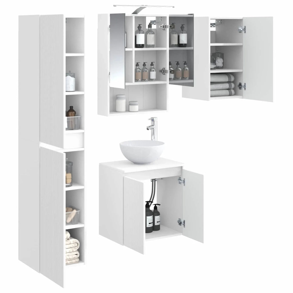 Set di Armadi da Bagno 5 pcs Bianco 50 x 14,5 x 70 cm 3407295