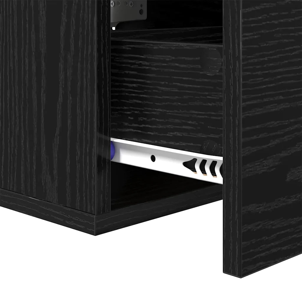 Armadio da Notte con cassetto 2 pcs Rovere nero 35 x 35 x 20 cm 882355
