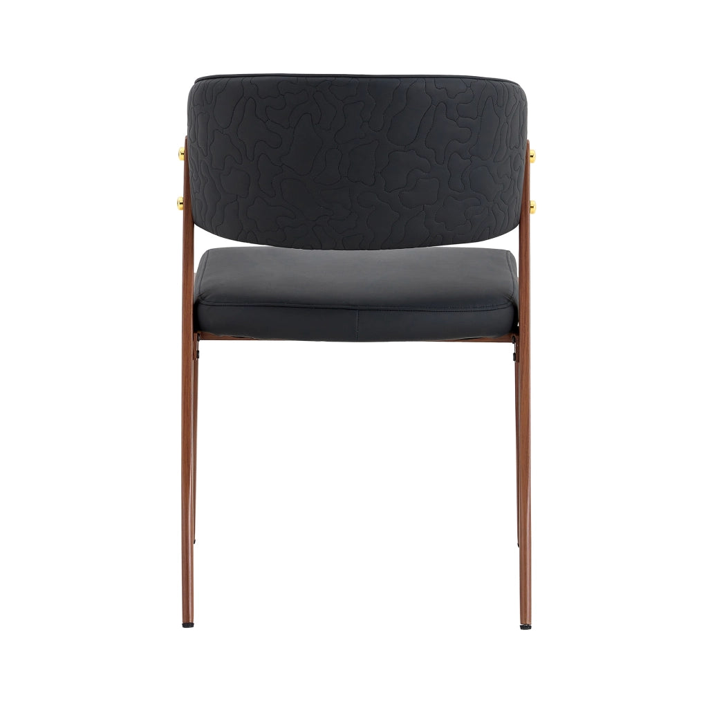 SEDIA DA PRANZO MODERNA IN PU NERO, SET DA 2 PEZZI