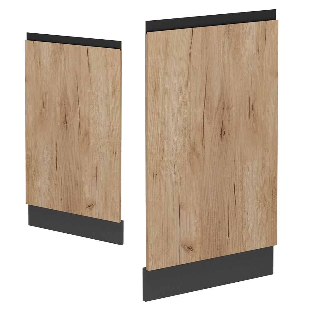 Pannello frontale della lavastoviglie R-Line Rovere dorato/Antracite 45 cm J-Shape, PL Antracite Vicco