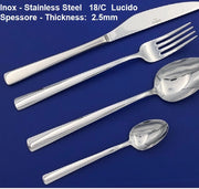 Cucchiaio 12pz in Acciaio Inox 18/C Lucido Spessore 2.5mm uso Professionale