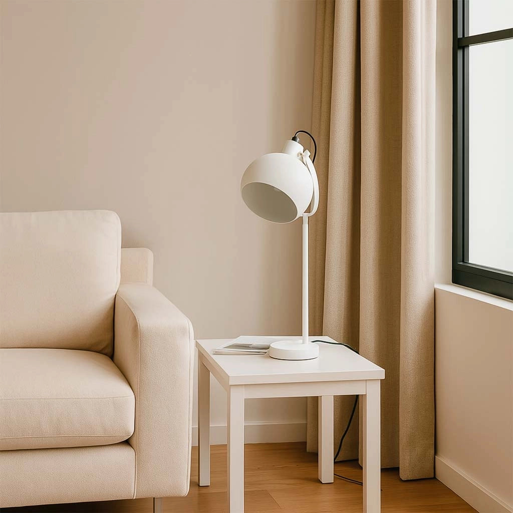 Portacandele in metallo bianco 24x24x83h cm