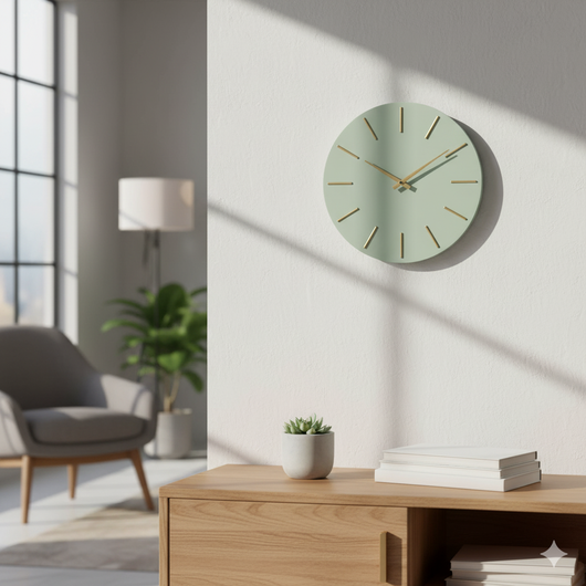 Orologio da Parete  Ø40x5 cm in Legno TimeLine Salvia