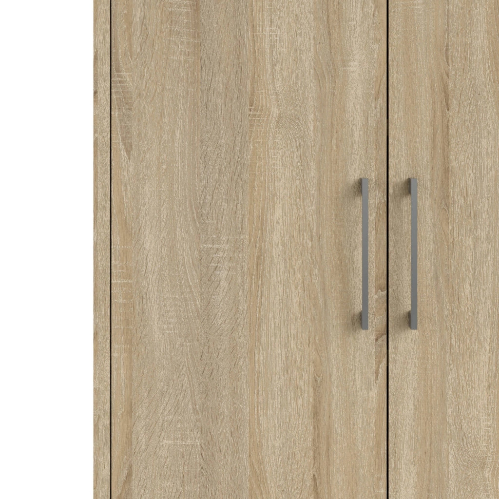 Credenza Warszawa, Buffet da soggiorno, Madia da salotto, Dispensa da cucina, 89x40 h113 cm, Quercia