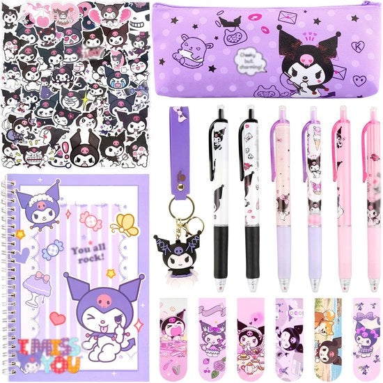 Set di Scuola per Bambini, Materiale da Ufficio per Bambini, Set di Scuola con Pennarelli, Etui, Chiave, Sticker, Libretto, Cartellini, Set di Regali per Bambini