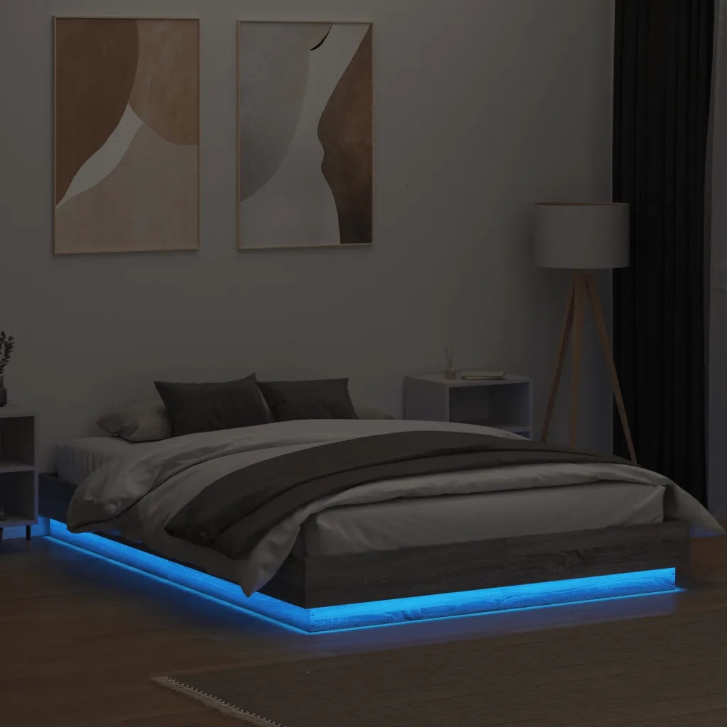 Giroletto con Luci LED Grigio Sonoma 160x200 cm 3209784