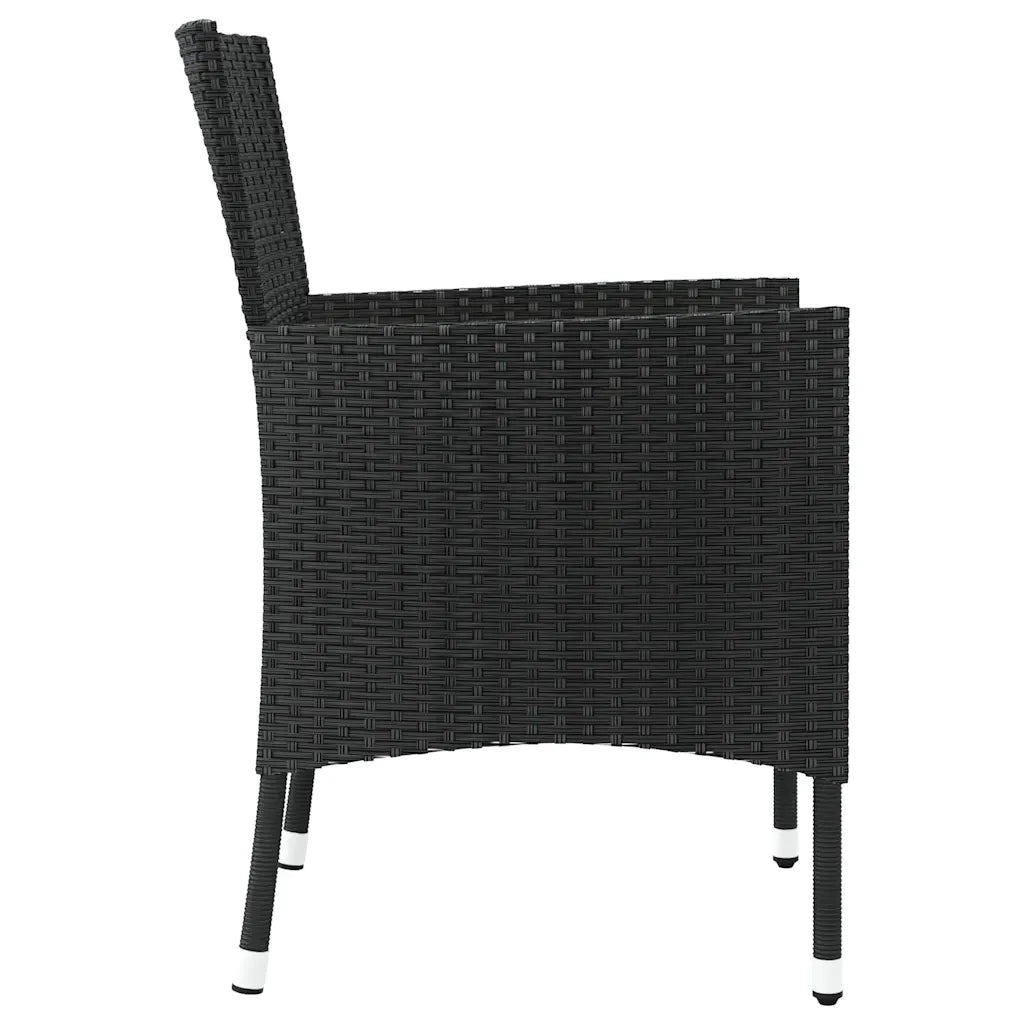 Sedie da giardino con cuscini 4 pz | Sedie da Esterno nere in polyrattan (solo UK/IE/FI/NO)