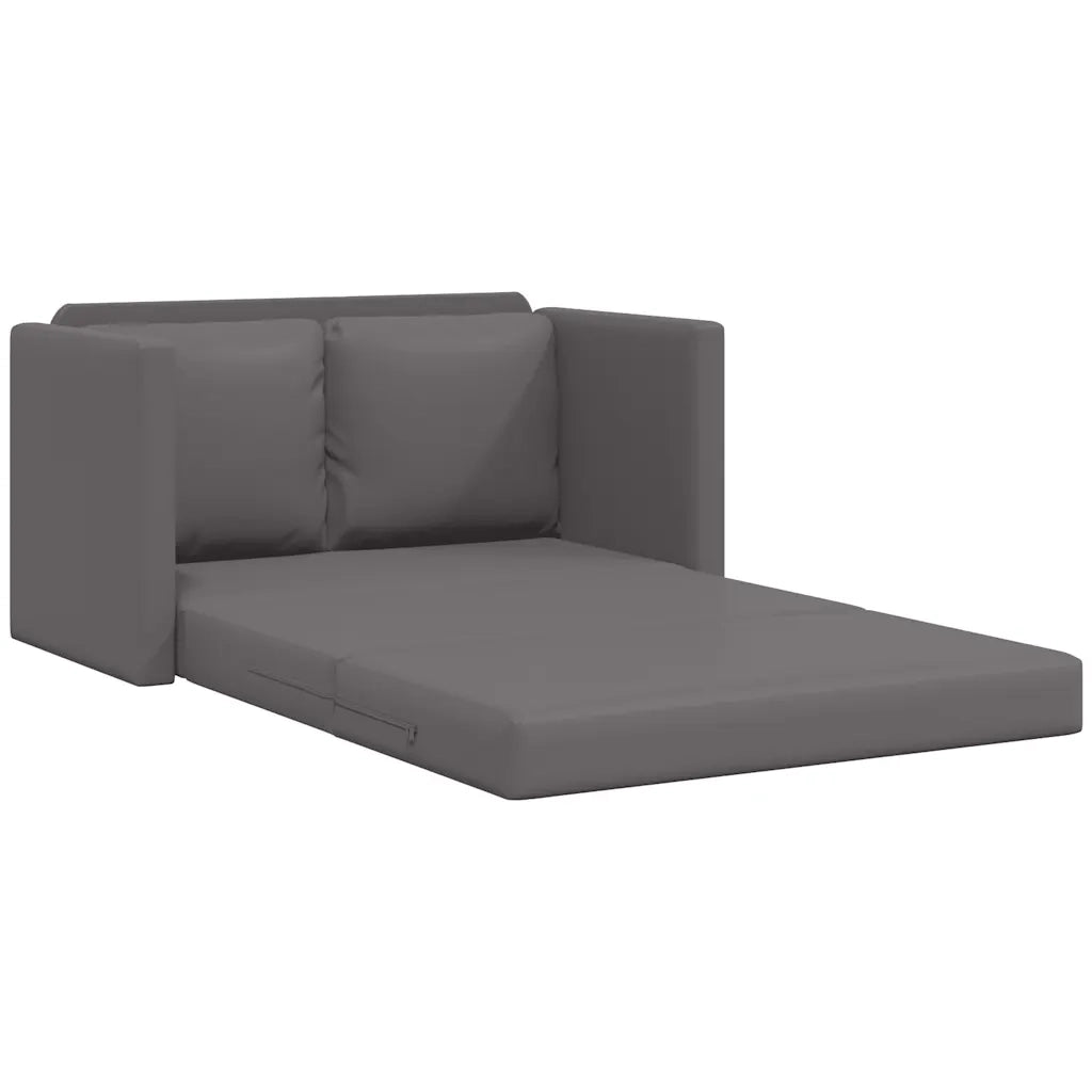 Divano Letto da Terra 2 in 1 Grigio 112x174x55 cm Similpelle 353975