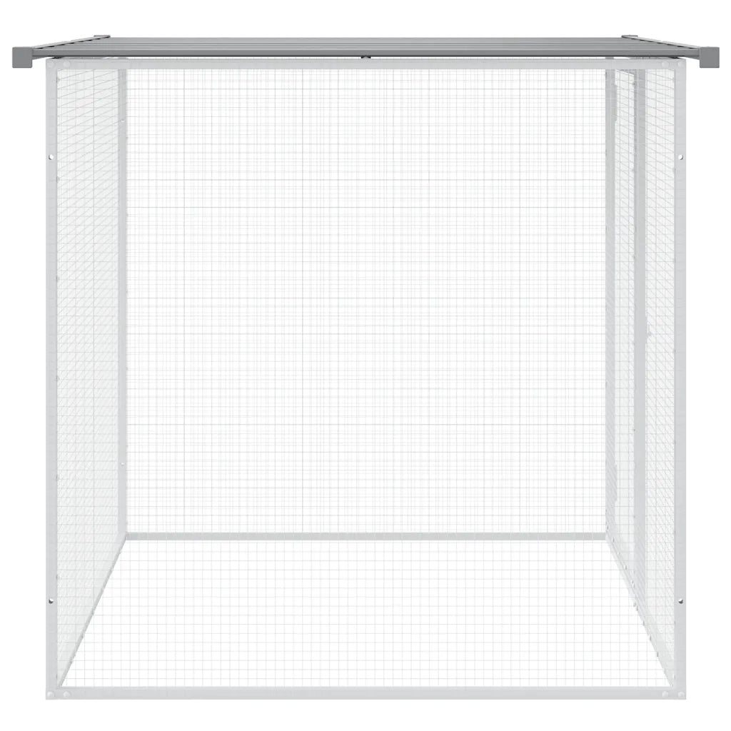 Gabbia Polli Tetto Grigio Chiaro 103x98x90 cm Acciaio Zincato 172338