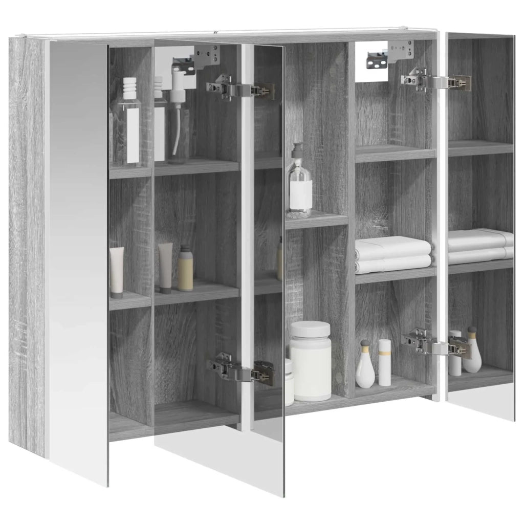 Mobiletto per specchio da bagno Grigio Sonoma