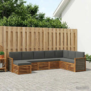 Set di divani da esterno con cuscino 6 pcs Naturale e Antracite 3384708