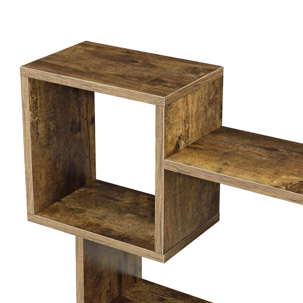 Mensola da Parete / da Muro con 3 Scomparti a Cubo/Rettangolo 87 x 18 x 54 cm Scaffale Pensile con Ripiani Portaoggetti Libreria - Effetto Legno Scuro
