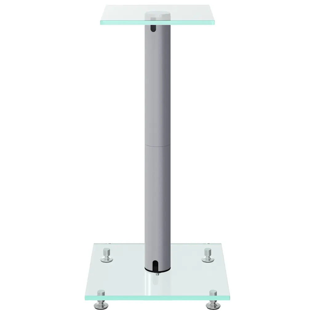 Pedane Casse 2 pz Argento Vetro Temperato Design a 1 Pilastro CFW6926046