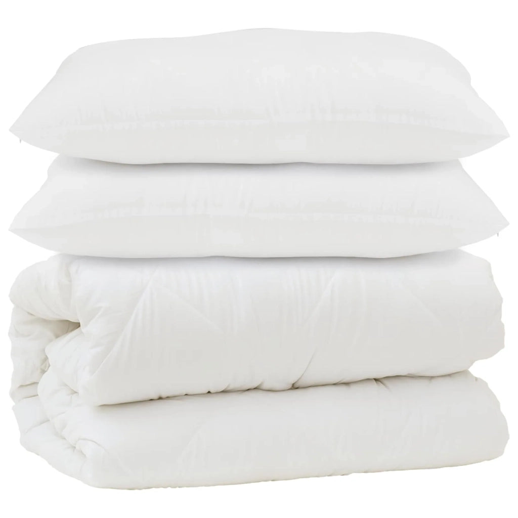 Piumone | Duvet con cuscino 3 pz Bianco Microfibra