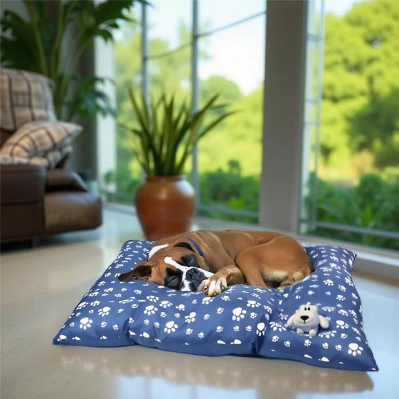 OPTIMO CUCCIA CON MORBIDO CUSCINO INTEGRATO BOMBER CON TEXTURE ZAMPETTE 80X50 CM CON CORDA 38 CM - ASSORTITO