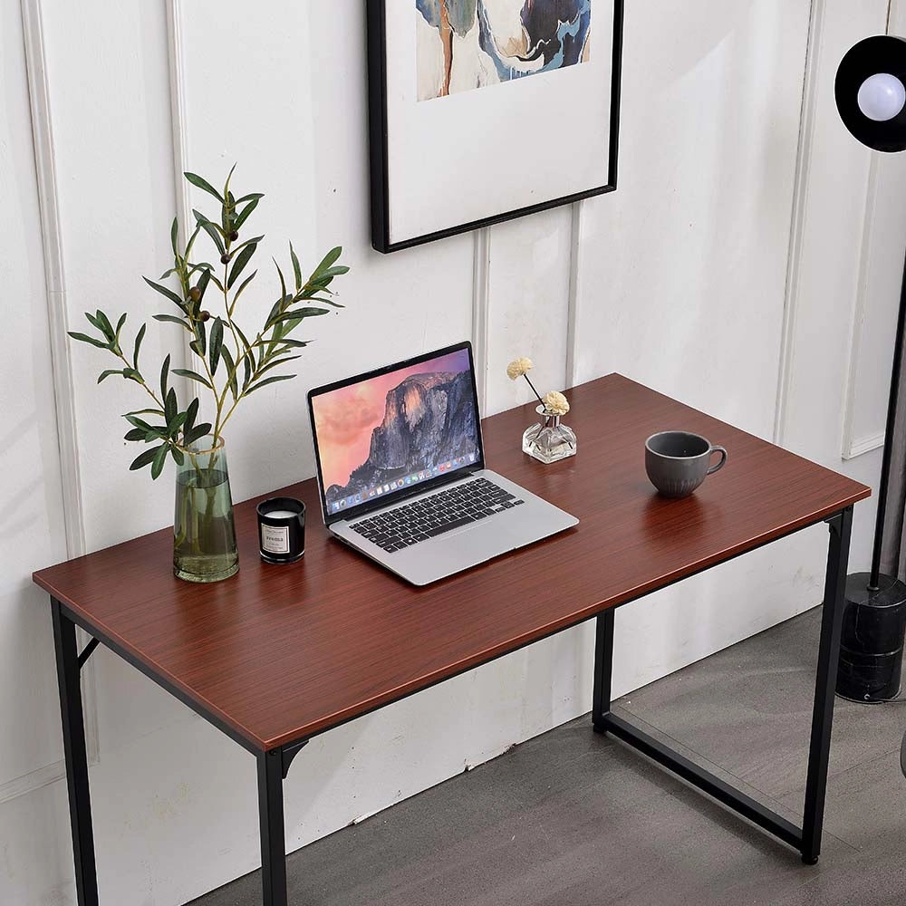 Scrivania Tavolo Porta PC Legno Metallo Casa Ufficio Design Industriale Teak