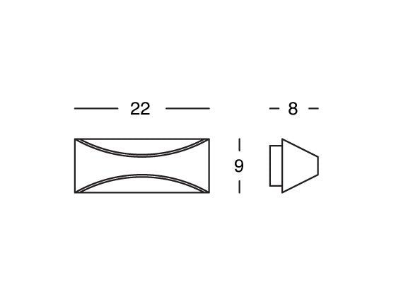 Lampada Applique Piccola Riflettente  6W a Led Cob Colore Bianco per Esterno Linea Moon Sovil