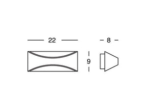 Lampada Applique Piccola Riflettente  6W a Led Cob Colore Marrone per Esterno Linea Moon Sovil