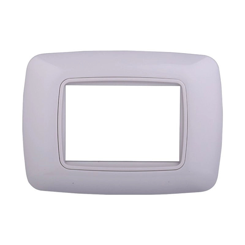 Placca Plastica Bombata Serie Space 3P Colore Bianco Completo Compatibile Con Bticino Living International