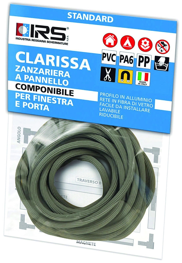 TONDINO GUARNIZIONE PER PROFILO ZANZARIERA CLARISSA mt. 5  Col. Grigio