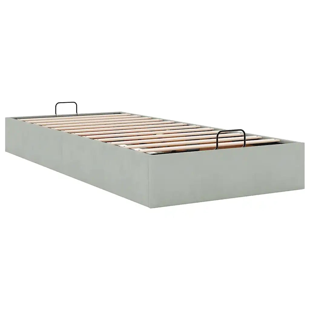 Struttura Letto Pouf senza Materasso-Giroletto con contenitore 90x190 cm Velluto 792768