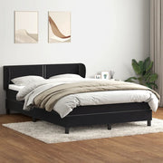 Giroletto a Molle con Materasso Nero 160x210 cm in Velluto 3317447
