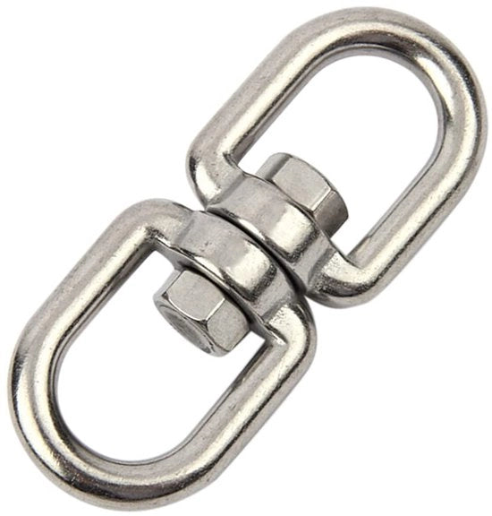 Fermo Corde in Acciaio Inox 304 con Orecchio e Anello per Sedili da Giardino - Corrosione Resistente - Rotativo