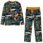 Pigiama da Bambino a Maniche Lunghe Verde Scuro 140cod mxl 109416