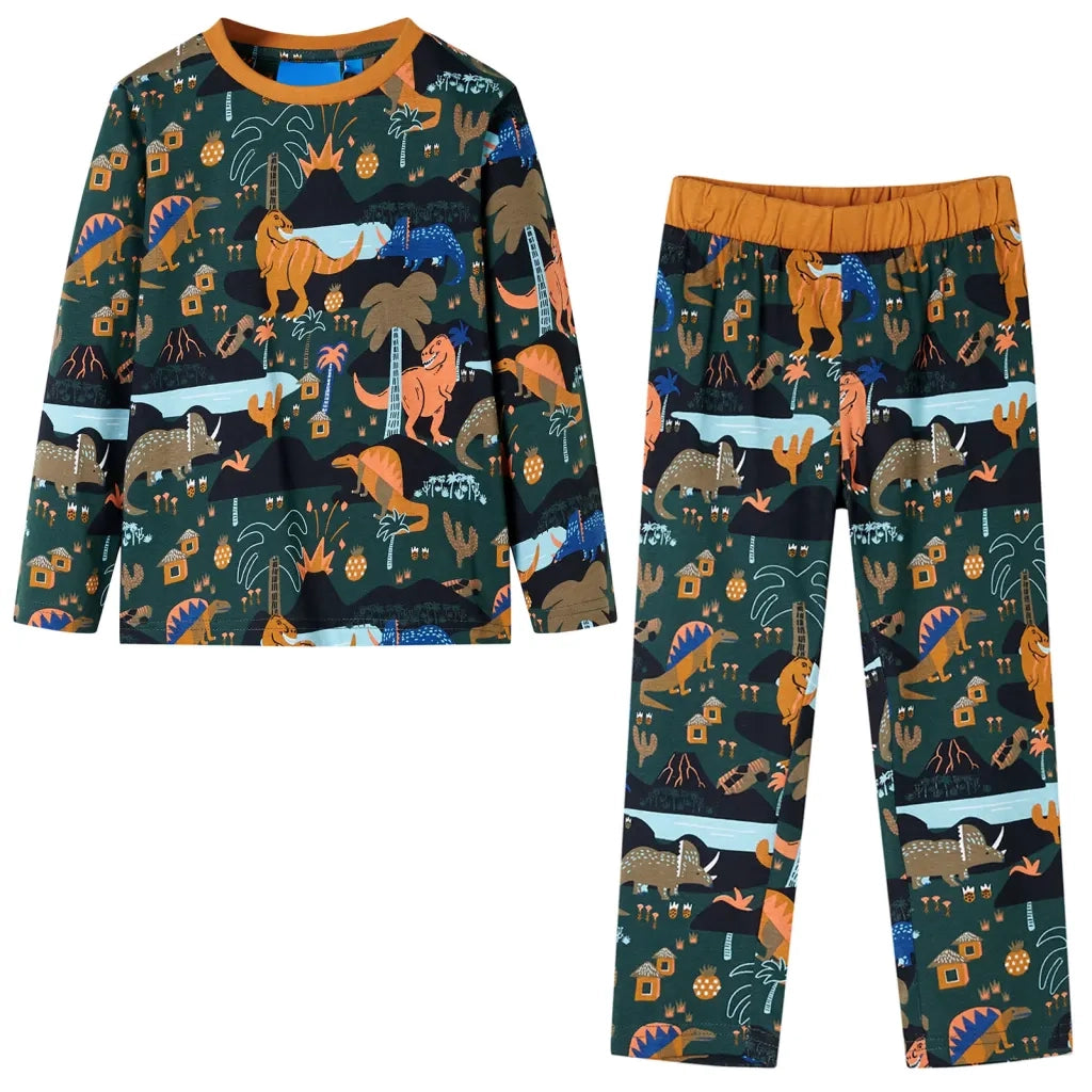 Pigiama da Bambino a Maniche Lunghe Verde Scuro 140cod mxl 109416