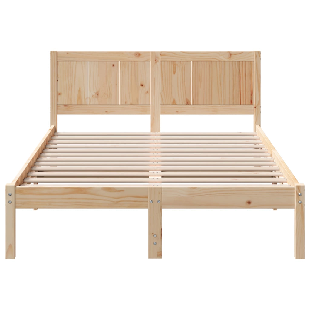 Cornice Letto in Legno di Pino Naturale Legno di Pino 140 x 190 cm