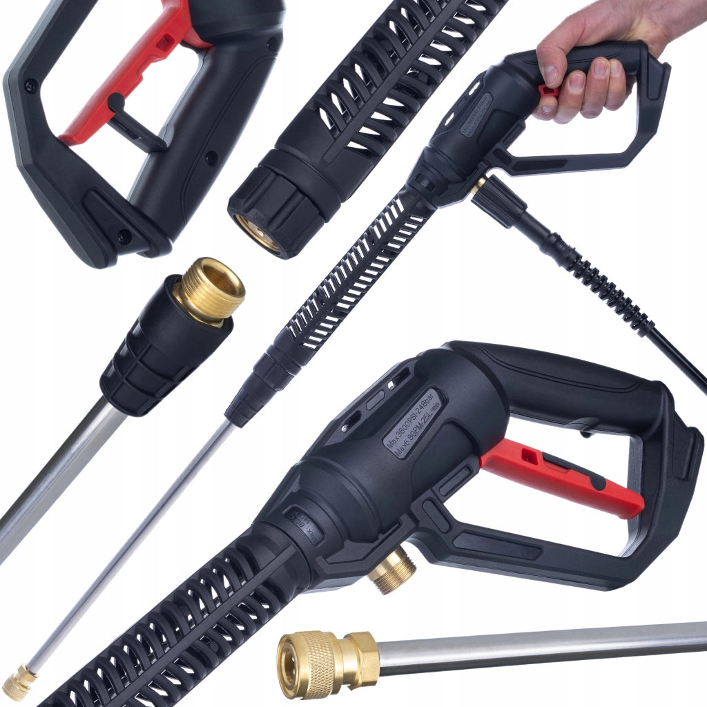 Pistola Alta Pressione Pro Clean Gun PCG1 – Set con Lancia e Schiumogeno 1000ml | 5 Ugelli | Pressione Max 4000 PSI