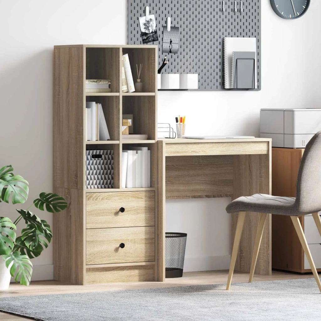 Scrivania con cassetto con lo scaffale 2 pcs Rovere Sonoma 3337307