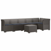 Divano da Giardino 6 Posti con Cuscini Aspetto Rattan PP 3444121