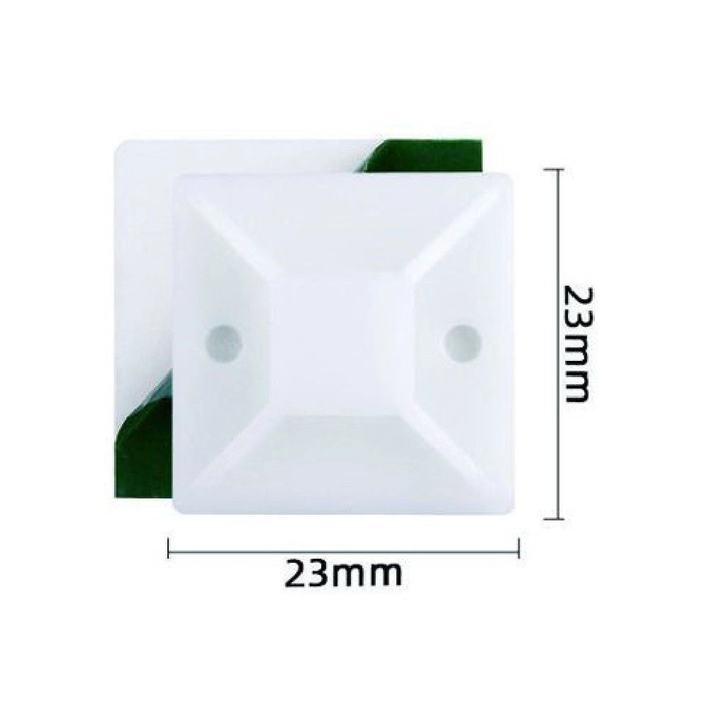 Trade Shop - Set 12 Pezzi Basi Per Fissaggio Fascette Passante Supporto Adesivo 23x23mm 57193 -