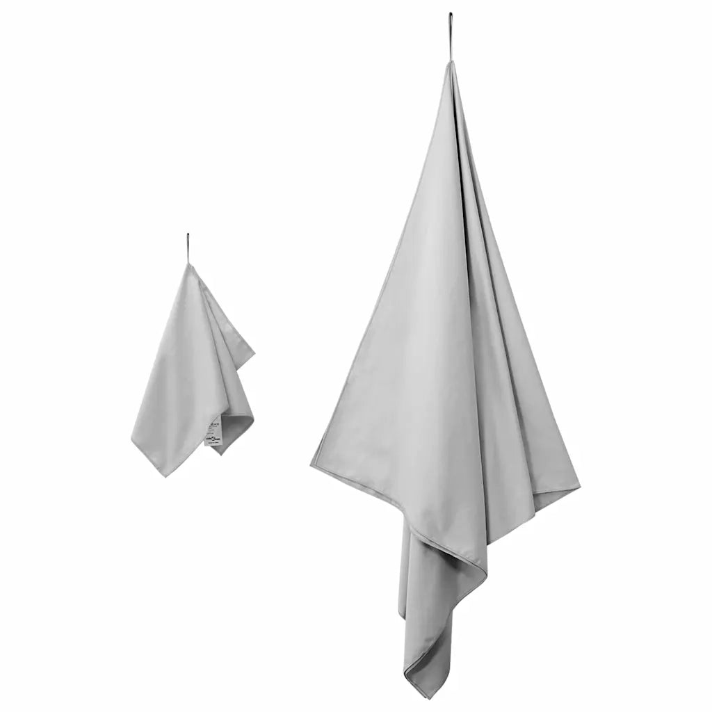 Set di Asciugamani Sportivi 2 pz | Teli per bagno Grigio Tessuto