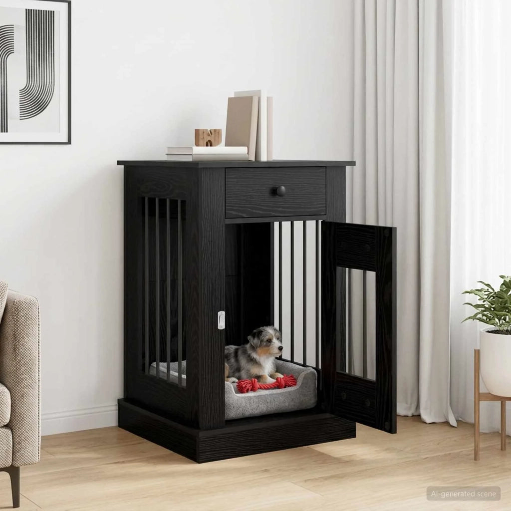 Mobile da cassa per cani Rovere Nero 50 x 47,5 x 80 cm 8014779