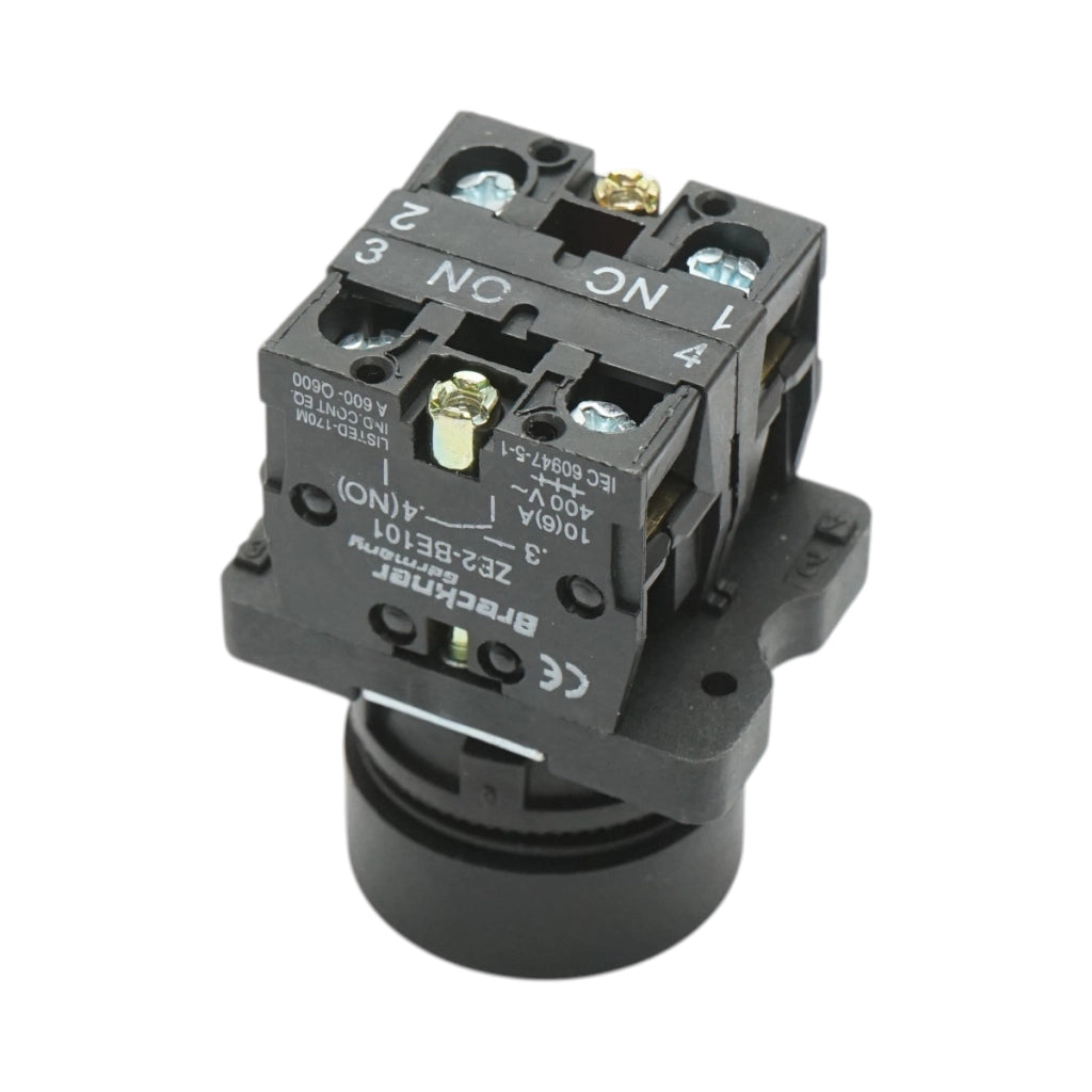 Pulsante rosso con ritorno 1NO+1NC, 400V/10A, LAY5 Breckner Germany