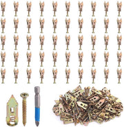 Kit di fissaggio per piastrelle autoadesive, acciaio inox, 101 pezzi, inclusi viti, bit PH2 - per armadi, mensole TV, tende e biciclette (senza bisogno di martello)