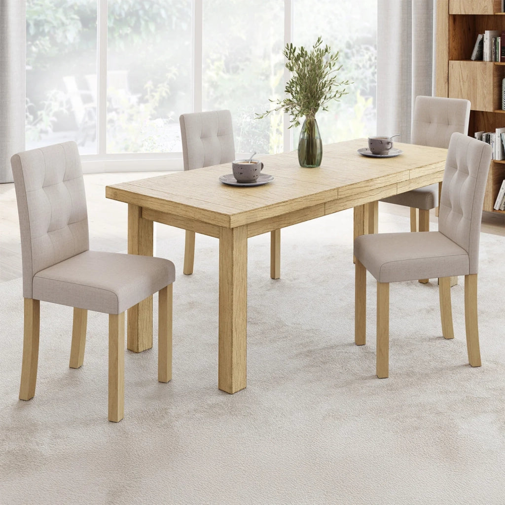 IDMarket - Set di 4 sedie da pranzo imbottite POLGA beige