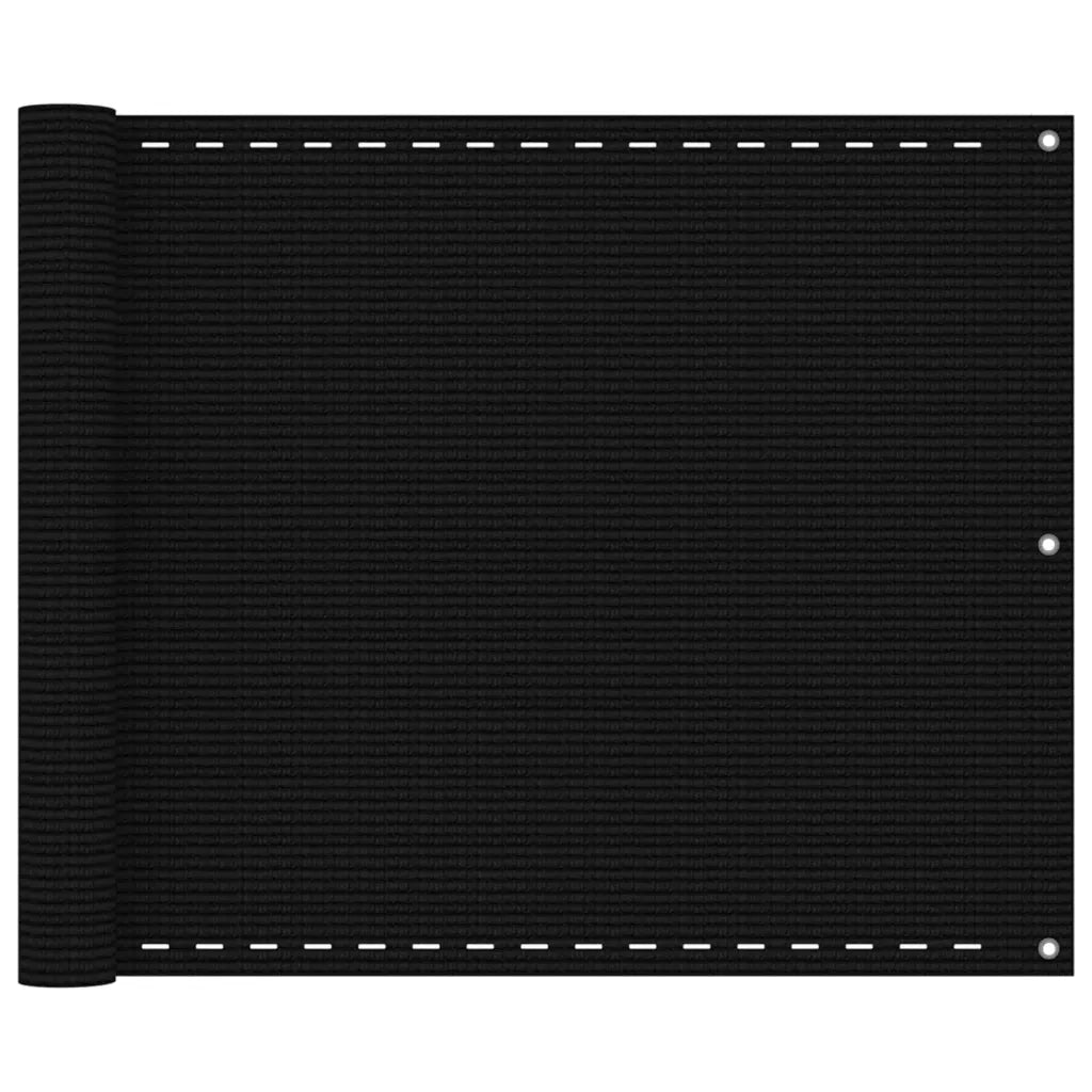 Paravento da Balcone Nero 75x300 cm in HDPE