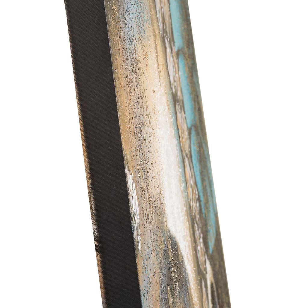 Quadro dipinto a mano con rilievo blu 80x120x3h