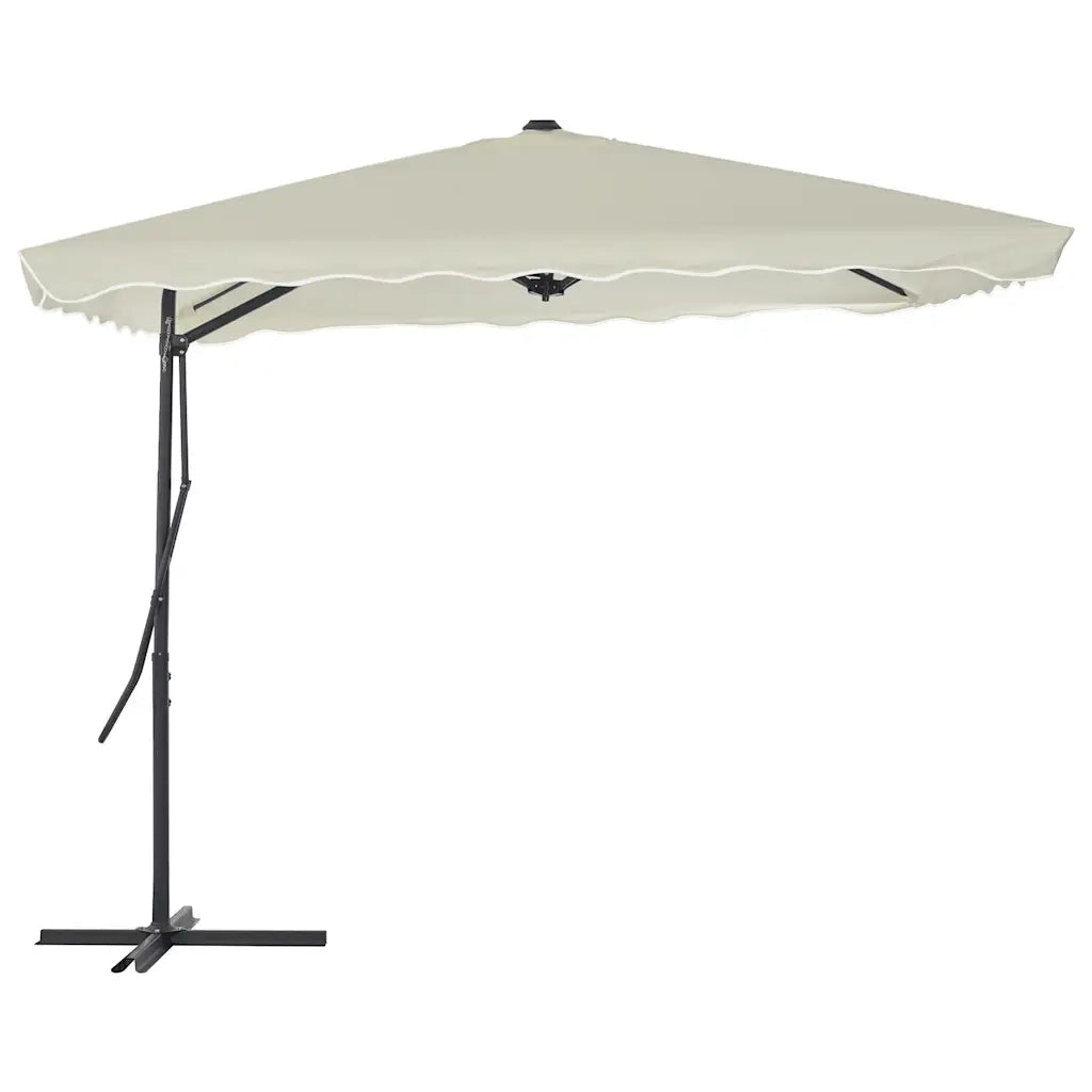 Ombrellone da Esterni-Ombrello da giardino con Palo in Acciaio 250x250 cm Sabbia