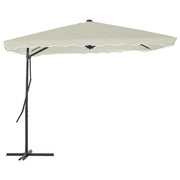 Ombrellone da Esterni-Ombrello da giardino con Palo in Acciaio 250x250 cm Sabbia