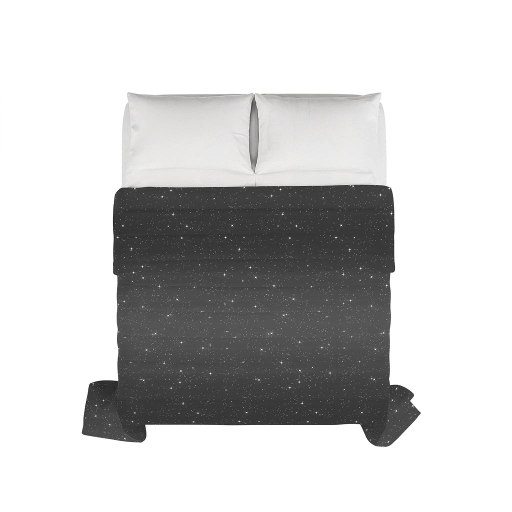Trapuntino Double Face Singolo 100gr con Stampa in Microfibra Stars Grigio