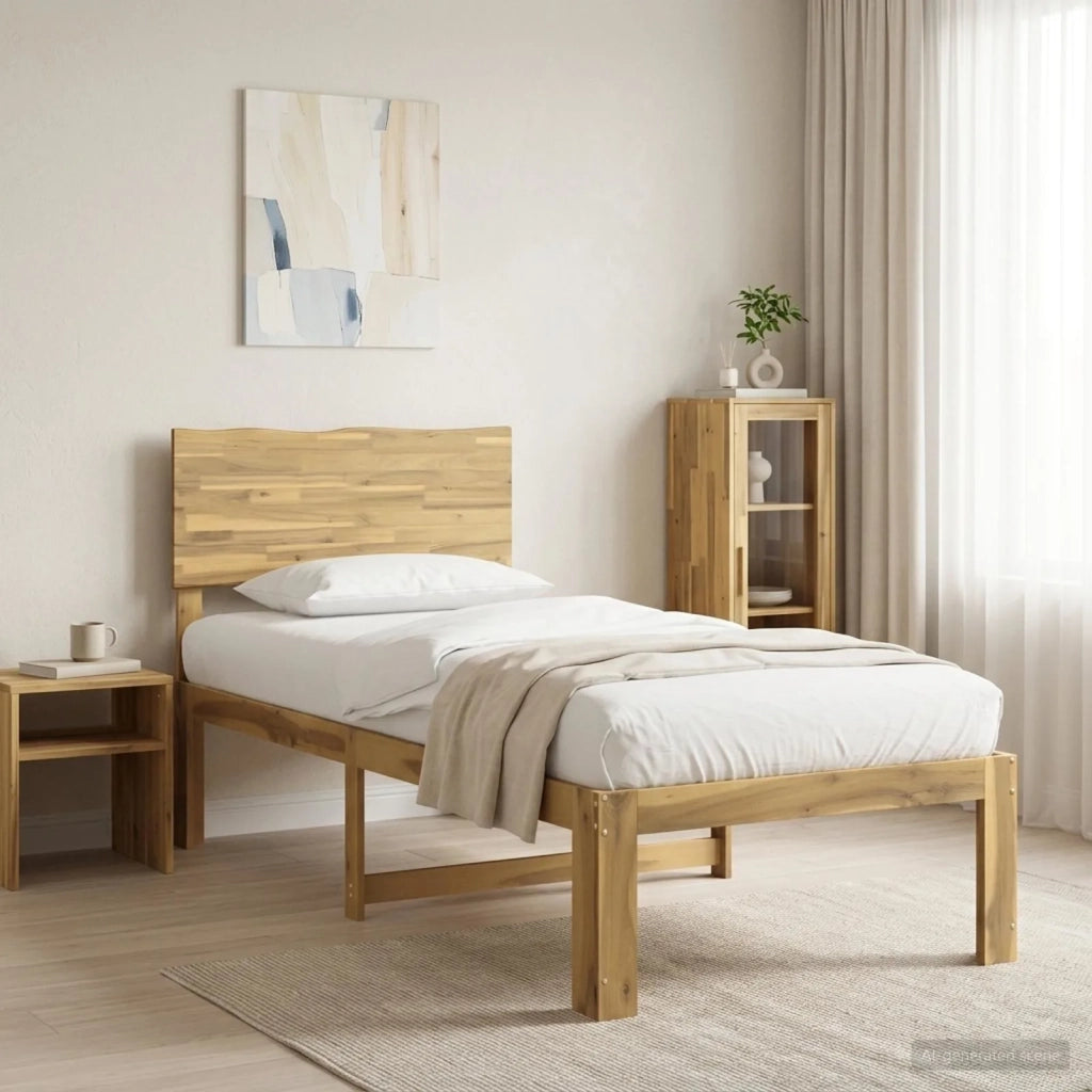 Letto Singolo con Testiera ROSTOCK Bianco 90 x 200 cm 903331