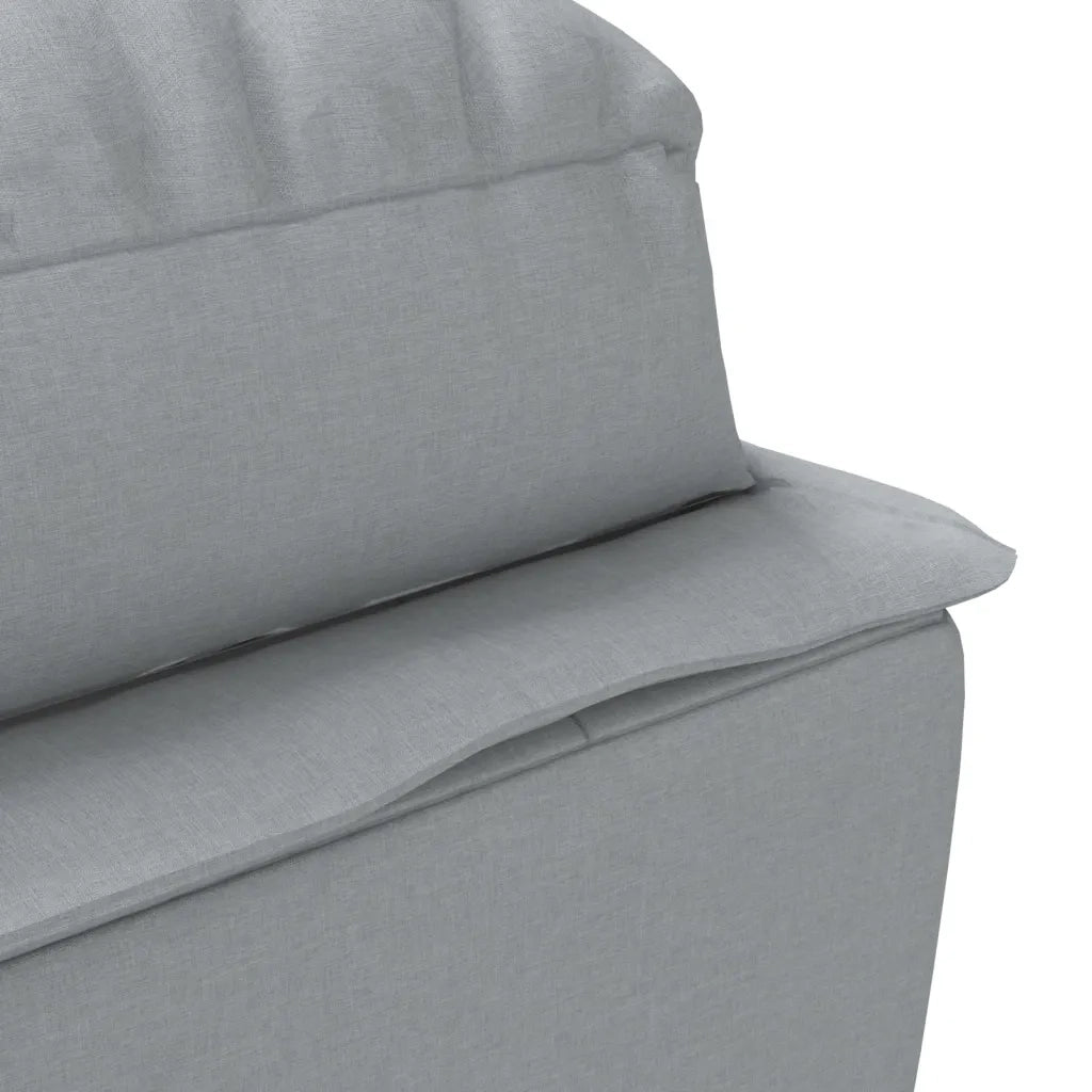 Chaise Longue con Cuscini Grigio Chiaro in Tessuto CFW4389696