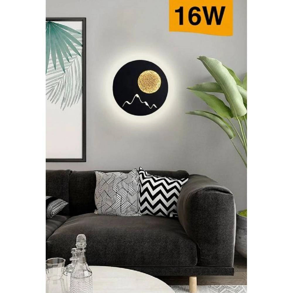 Trade Shop - Applique Da Parete Led 16w Moderno Retroilluminato Tondo 3 Tonalità Luce E48-n3c -